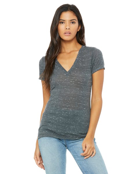 Bella + Canvas B6035 Ladies' Jersey Short-Sleeve Deep V-Neck T-Shirt