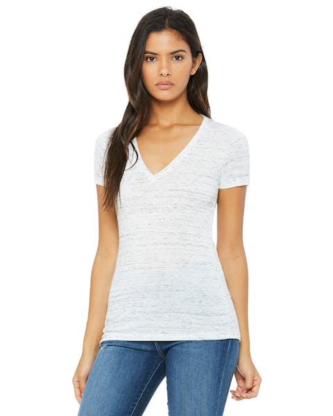 Bella + Canvas B6035 Ladies' Jersey Short-Sleeve Deep V-Neck T-Shirt