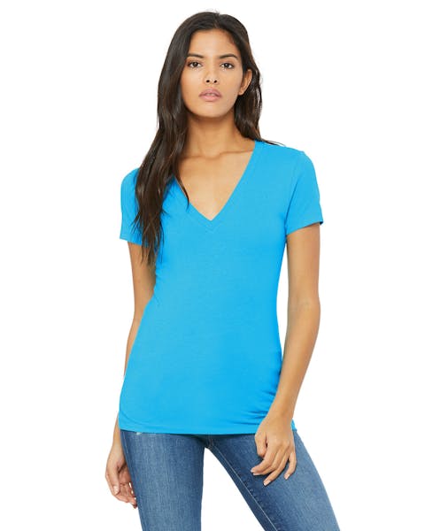 Bella + Canvas B6035 Ladies' Jersey Short-Sleeve Deep V-Neck T-Shirt