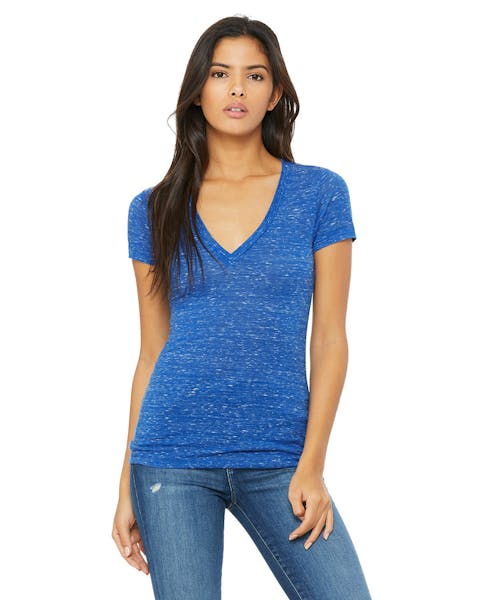 Bella + Canvas B6035 Ladies' Jersey Short-Sleeve Deep V-Neck T-Shirt