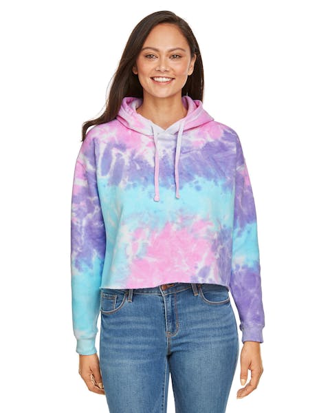 Tie-Dye CD8333 Ladies' Cropped Hooded Sweatshirt