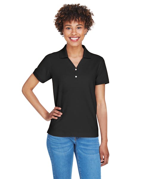 Devon & Jones D100W Ladies' Pima Piqu Y-Collar Polo