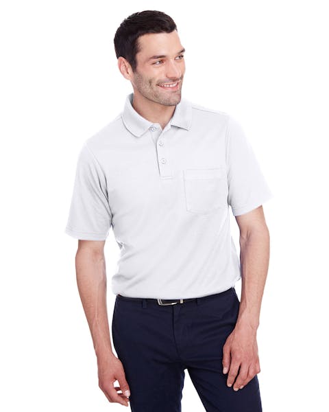 Devon & Jones DG20P Men's CrownLux Performance Plaited Polo with Pocket