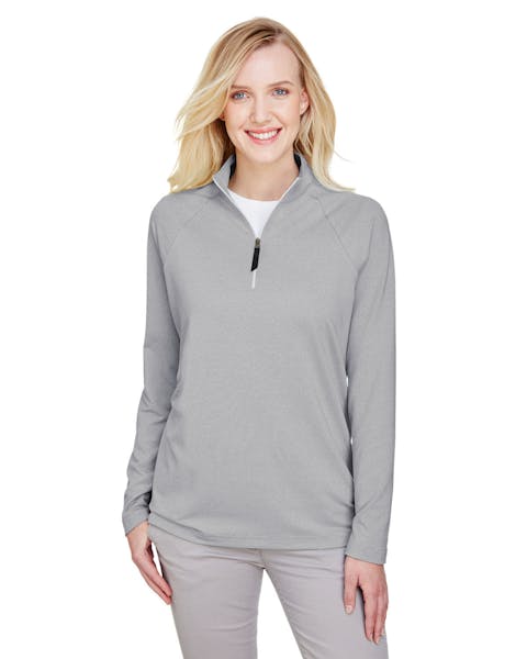 Devon & Jones DG480W CrownLux Performance Ladies' Clubhouse Micro-Stripe Quarter-Zip