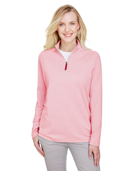 Devon &amp; Jones DG480W CrownLux Performance Ladies' Clubhouse Micro-Stripe Quarter-Zip