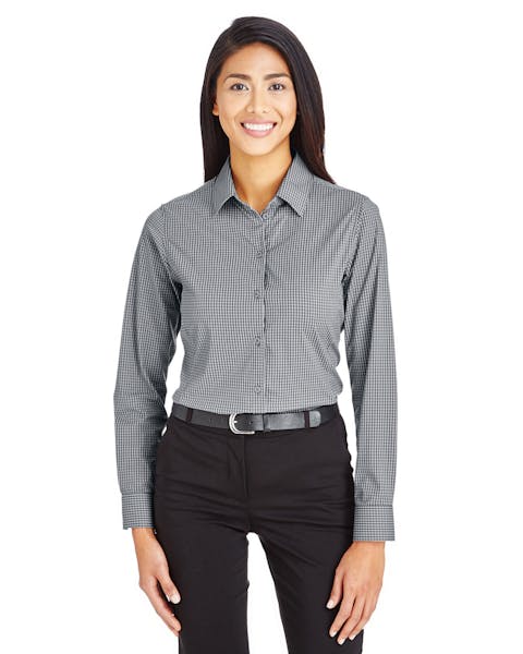 Devon & Jones DG535W CrownLux Performance Ladies' Tonal Mini Check Shirt