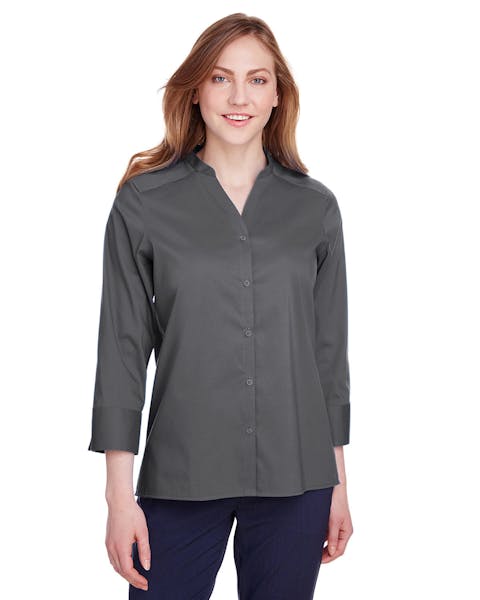 Devon &amp; Jones DG560W Blusa de manga 3/4 de paño fino elástico para mujer Crown Collection