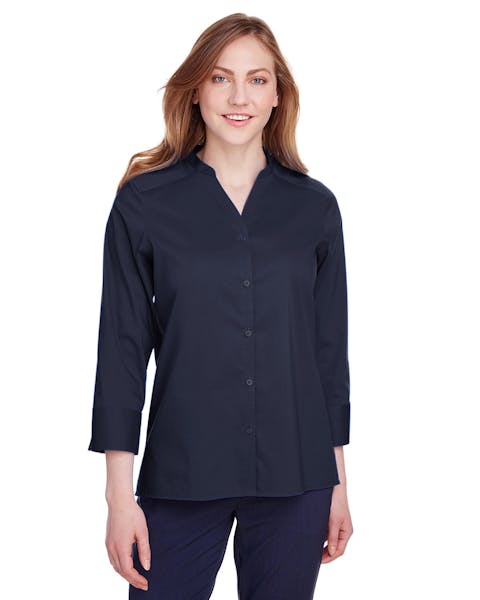 Devon & Jones DG560W Ladies' Crown  Collection Stretch Broadcloth 3/4 Sleeve Blouse