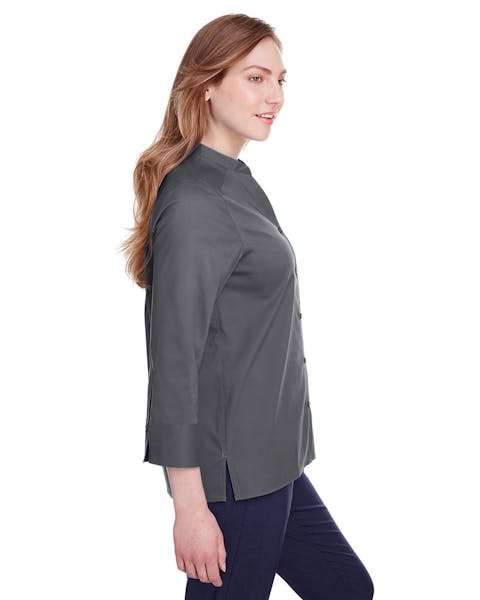 Devon &amp; Jones DG560W Blusa de manga 3/4 de paño fino elástico para mujer Crown Collection