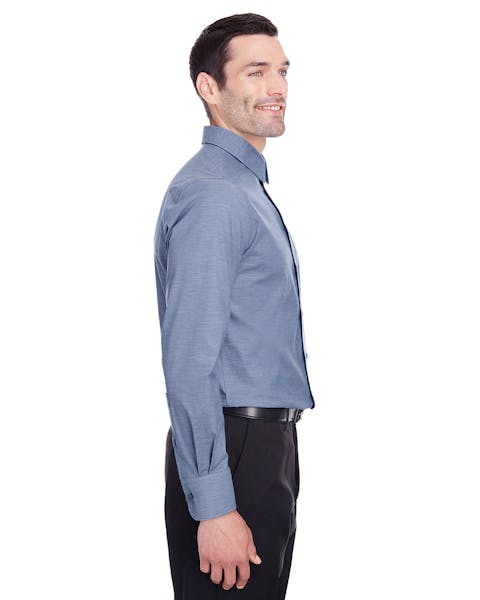 Devon &amp; Jones DG562 Crown Collection Stretch Pinpoint Chambray Camisa para hombre