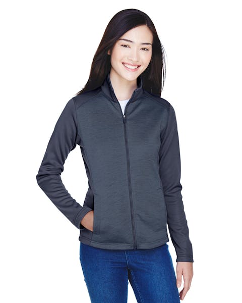 Devon & Jones DG796W Ladies' Newbury Colorblock Mlange Fleece Full-Zip