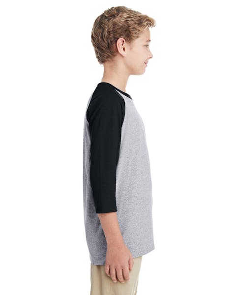 Gildan G570B Youth Heavy Cotton 3/4-Raglan Sleeve T-Shirt