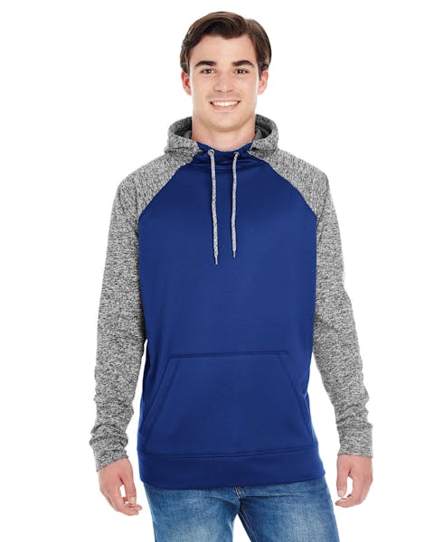 J America JA8612 Adult Colorblock Cosmic Pullover Hooded Sweatshirt