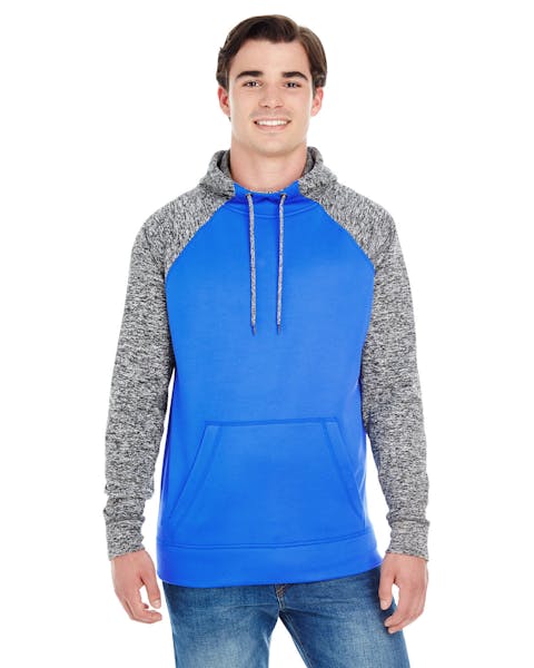 J America JA8612 Adult Colorblock Cosmic Pullover Hooded Sweatshirt