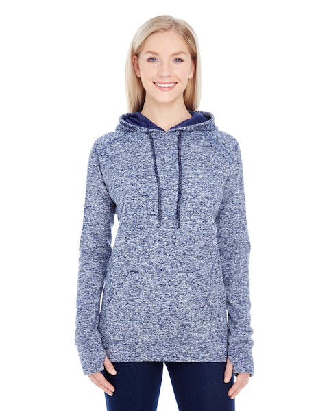 J America JA8616 Sudadera con capucha de forro polar en contraste cósmico para mujer