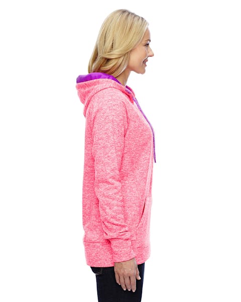 J America JA8616 Ladies' Cosmic Contrast Fleece Hooded Sweatshirt