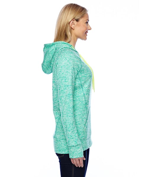 J America JA8616 Sudadera con capucha de forro polar en contraste cósmico para mujer