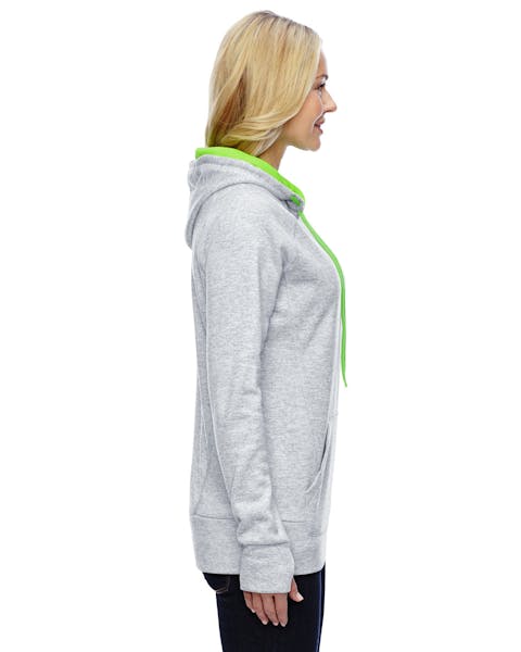 J America JA8616 Sudadera con capucha de forro polar en contraste cósmico para mujer