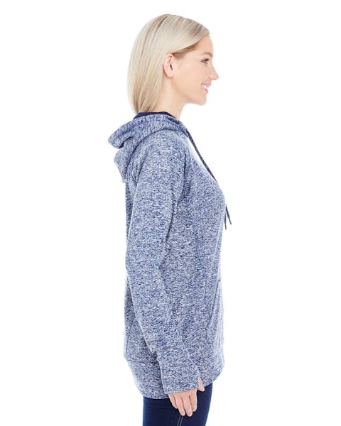 J America JA8616 Sudadera con capucha de forro polar en contraste cósmico para mujer