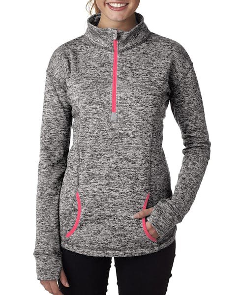 J America JA8617 Ladies' Cosmic Fleece Quarter-Zip