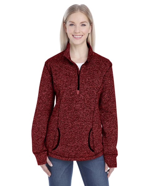 J America JA8617 Ladies' Cosmic Fleece Quarter-Zip