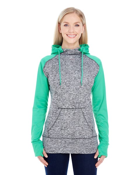 J America JA8618 Ladies' Colorblock Cosmic Hooded Sweatshirt