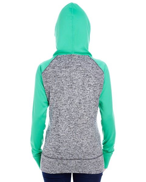 J America JA8618 Ladies' Colorblock Cosmic Hooded Sweatshirt