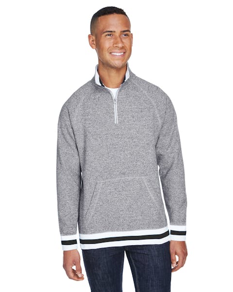 J America JA8703 Adult Peppered Fleece Quarter-Zip