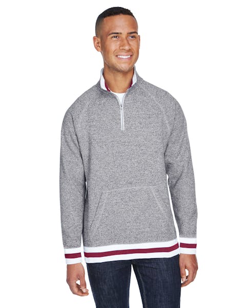 J America JA8703 Adult Peppered Fleece Quarter-Zip