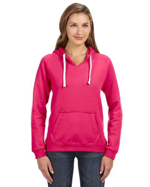 J America JA8836 Ladies' Sydney Brushed V-Neck Hooded Sweatshirt