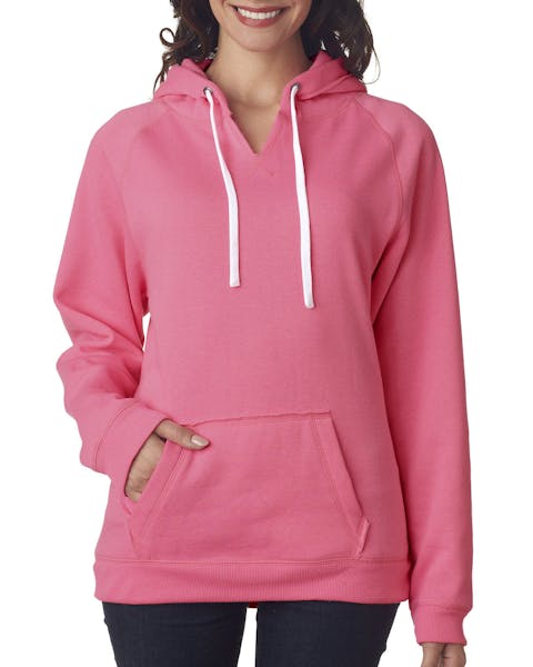 J America JA8836 Sudadera con capucha y cuello en V cepillado Sydney para mujer