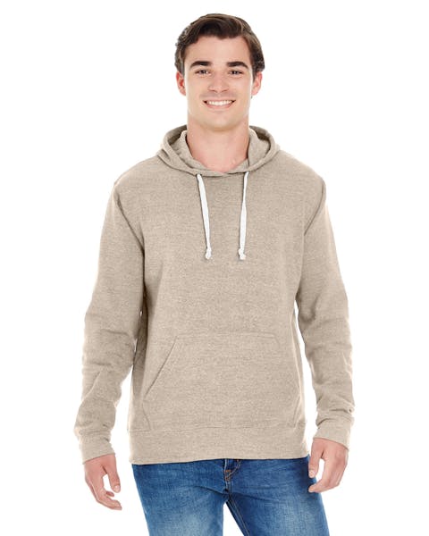 J America JA8871 Adult Triblend Pullover Fleece Hooded Sweatshirt