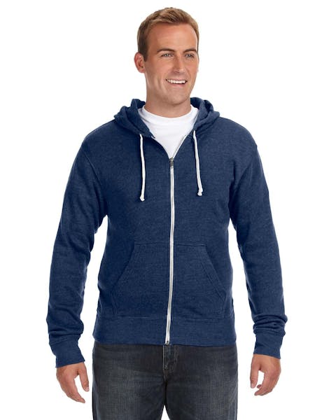 J America JA8872 Adult Triblend Full-Zip Fleece Hooded Sweatshirt