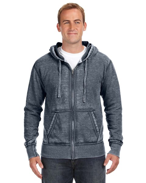 J America JA8916 Adult Vintage Zen Full-Zip Fleece Hooded Sweatshirt