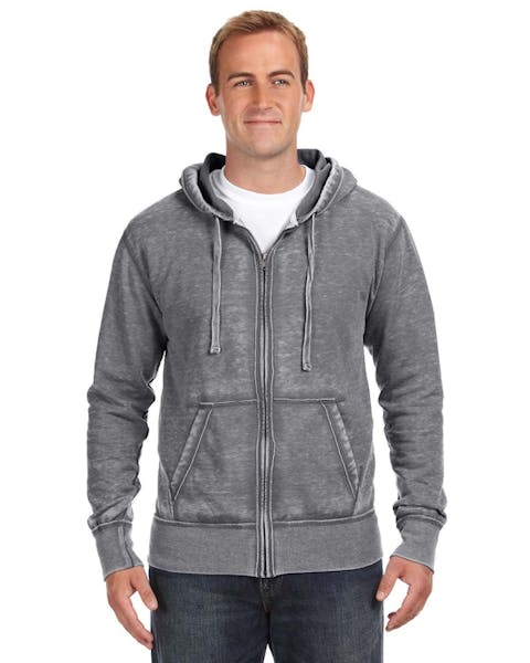 J America JA8916 Adult Vintage Zen Full-Zip Fleece Hooded Sweatshirt