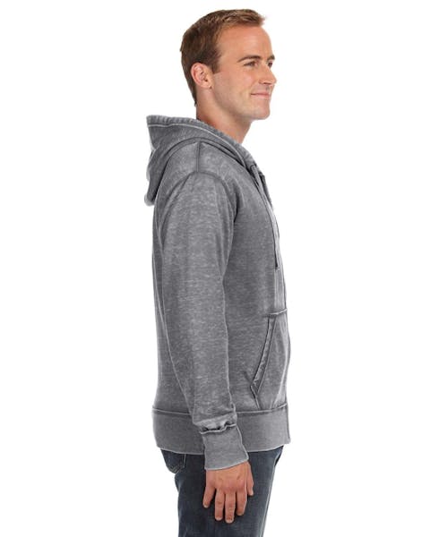 J America JA8916 Adult Vintage Zen Full-Zip Fleece Hooded Sweatshirt