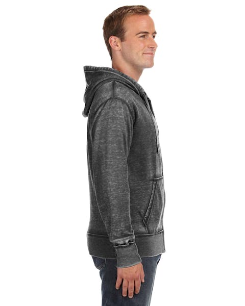 J America JA8916 Adult Vintage Zen Full-Zip Fleece Hooded Sweatshirt