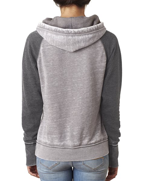 J America JA8926 Ladies' Zen Contrast Pullover Hooded Sweatshirt