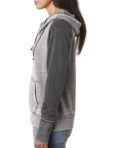 J America JA8926 Ladies' Zen Contrast Pullover Hooded Sweatshirt