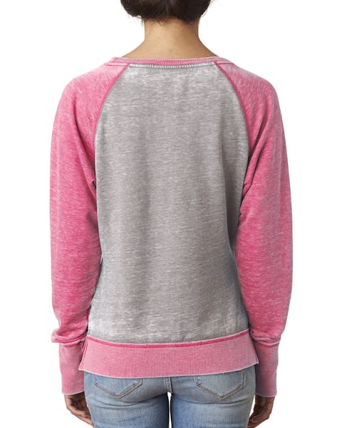 J America JA8927 Ladies' Zen Contrast Crew