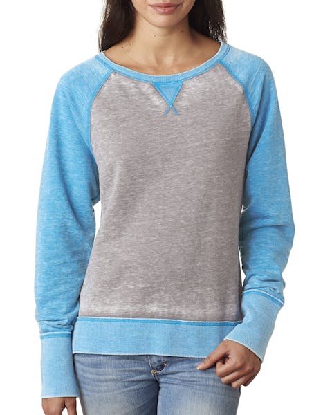 J America JA8927 Ladies' Zen Contrast Crew