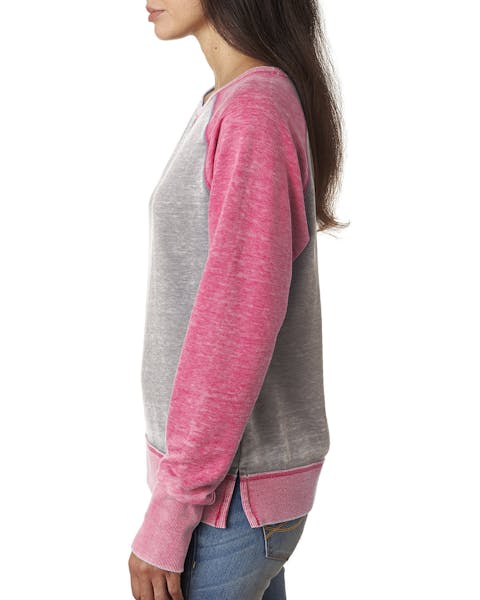 J America JA8927 Ladies' Zen Contrast Crew