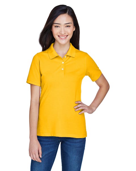 Harriton M265W Damas 5.6 oz. Polo de mezcla fácil