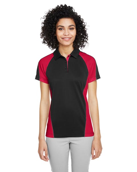 Polo Harriton M385W Advantage Snag Protection Plus IL Colorblock para mujer