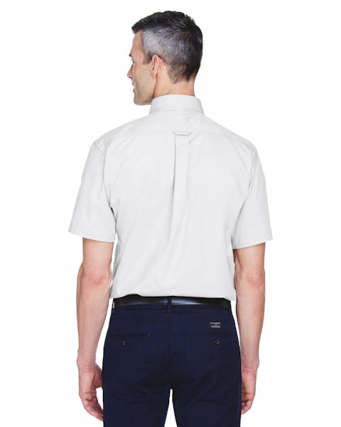 Harriton M500S Men's Easy Blend Short-Sleeve Twill Shirt withStain-Release