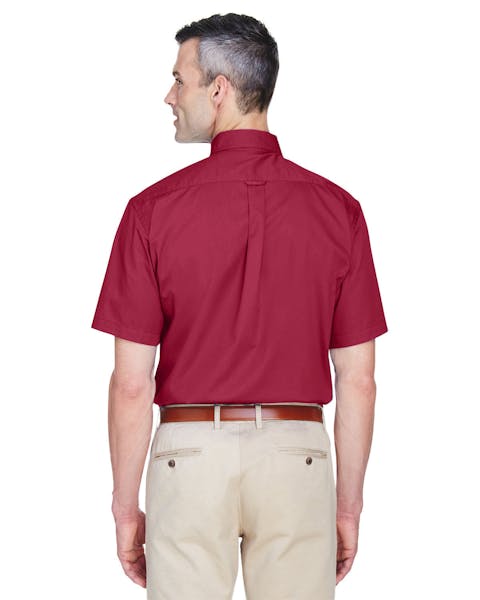 Harriton M500S Men's Easy Blend Short-Sleeve Twill Shirt withStain-Release