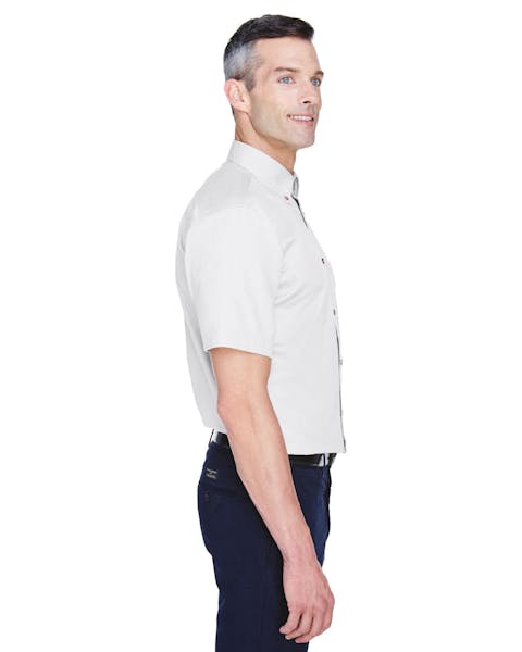 Harriton M500S - Camisa de sarga de manga corta para hombre, fácil de mezclar, con liberación de manchas