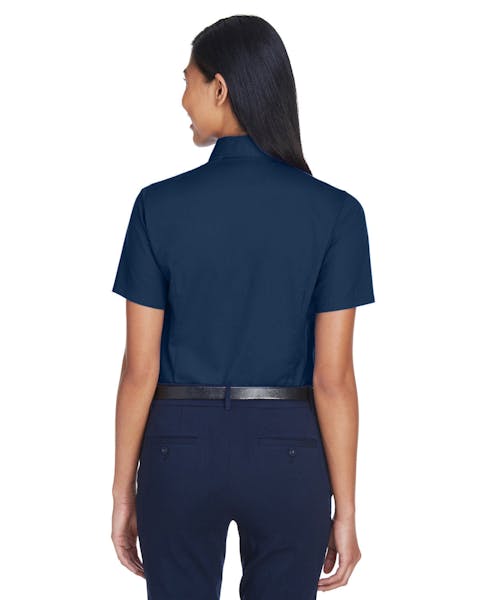 Harriton M500SW Ladies' Easy Blend Short-Sleeve Twill Shirt withStain-Release