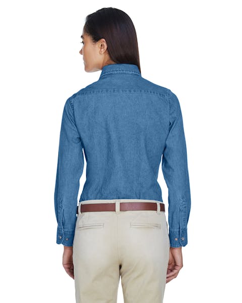 Harriton M550W Ladies' 6.5 oz. Long-Sleeve Denim Shirt