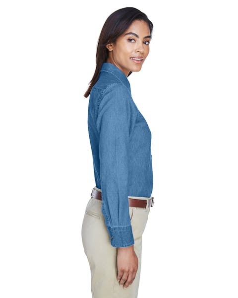 Harriton M550W Ladies' 6.5 oz. Long-Sleeve Denim Shirt